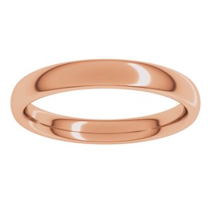 14K Rose 3 mm Comfort-Fit European-Style Band Size 19