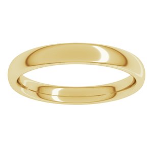 10K Yellow 3 mm Comfort-Fit European-Style Band Size 19