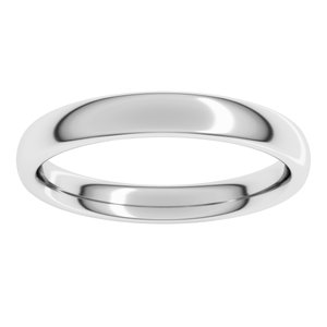 18K White 3 mm Comfort-Fit European-Style Band Size 19.5