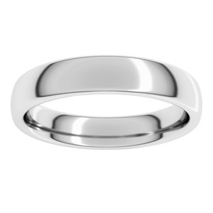 14K White 4 mm Comfort-Fit European-Style Band Size 6