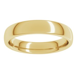 18K Yellow 4 mm Comfort-Fit European-Style Band Size 19.5