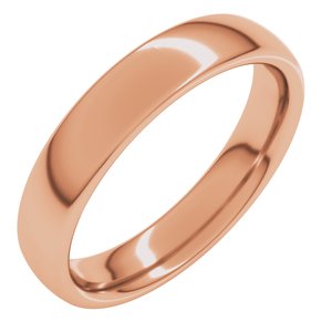 18K Rose 4 mm Comfort-Fit European-Style Band Size 9