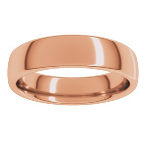 18K Rose 5 mm Comfort-Fit European-Style Band Size 19.5