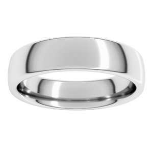 14K X1 White 5 mm Comfort-Fit European-Style Band Size 12.5