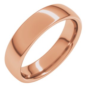 14K Rose 5 mm Comfort-Fit European-Style Band Size 5