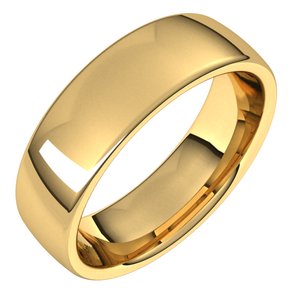14K Yellow 6 mm Comfort-Fit European-Style Band Size 10.5