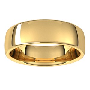 18K Yellow 6 mm Comfort-Fit European-Style Band Size 11.5