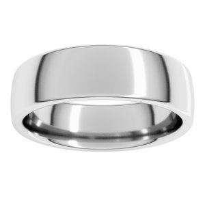 Sterling Silver 6 mm Comfort-Fit European-Style Band Size 7