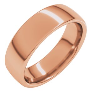 18K Rose 6 mm Comfort-Fit European-Style Band Size 10