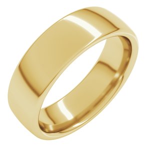 14K Yellow 6 mm Comfort-Fit European-Style Band Size 14