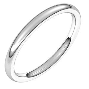 10K White 2 mm Comfort-Fit European-Style Band Size 5.5