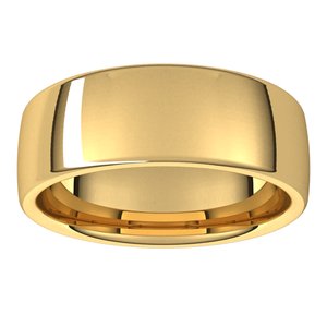 14K Yellow 7 mm Comfort-Fit European-Style Band Size 10