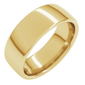 10K Yellow 7 mm Comfort-Fit European-Style Band Size 14