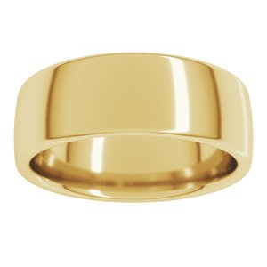 18K Yellow 7 mm Comfort-Fit European-Style Band Size 4.5