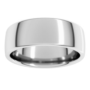 14K White 7 mm Comfort-Fit European-Style Band Size 15.5
