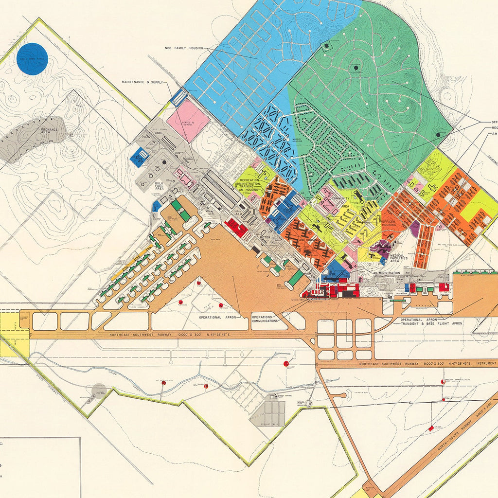 Vintage Map of Travis Air Force Base, 1951