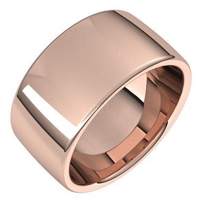 18K Rose 10 mm Comfort-Fit European-Style Band Size 11