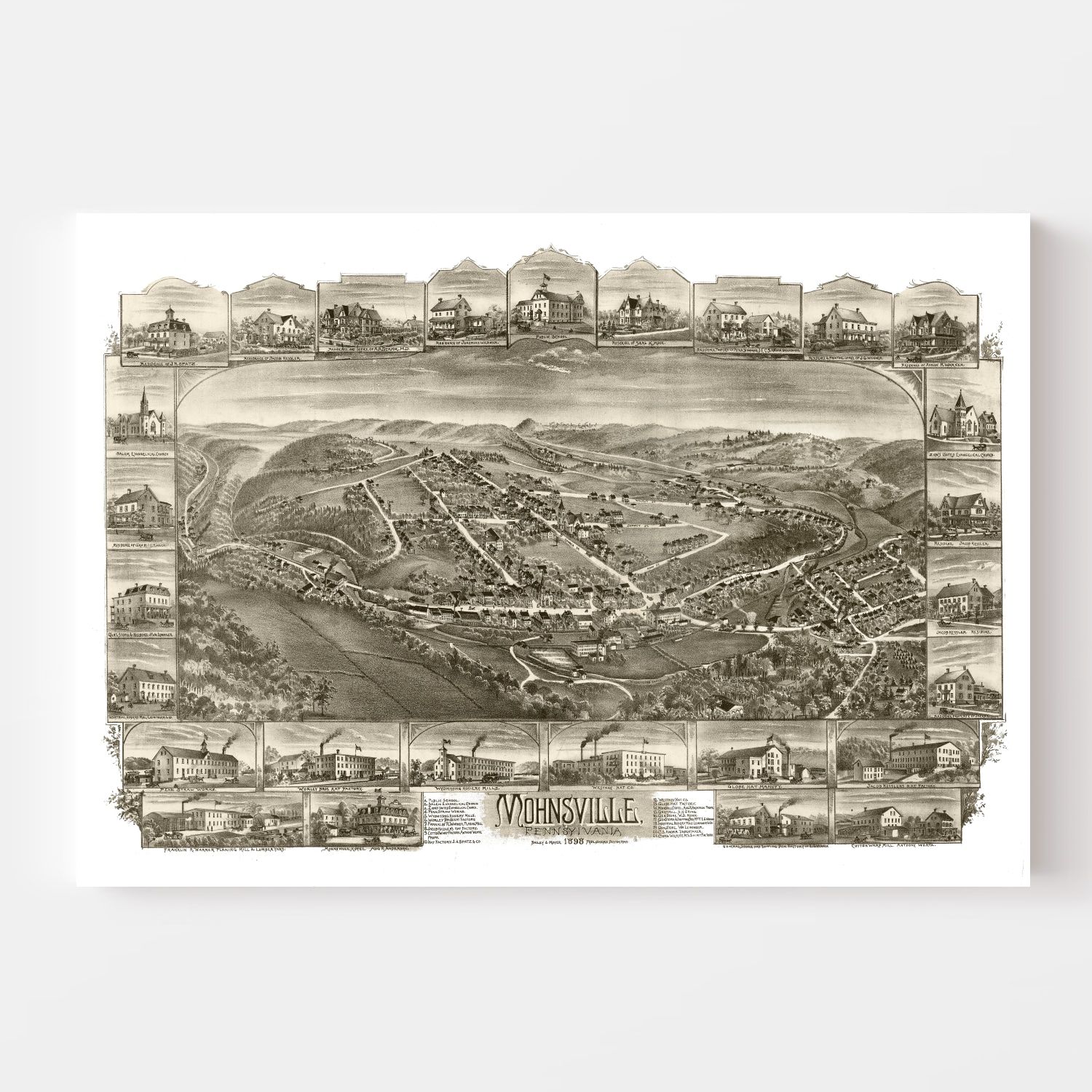 Vintage Map of Mohrsville, Pennsylvania 1898