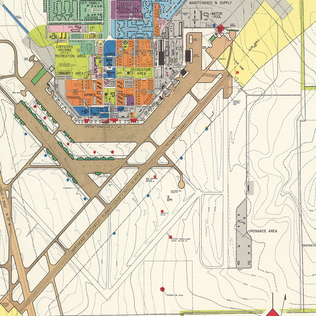 Vintage Map of Walker Air Force Base, 1951