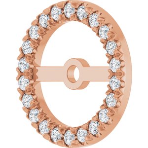 14K Rose Gold 7 mm ID 1/6 CTW Natural Diamond French-Set Earring Jackets – image 2