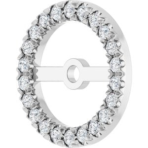 14K White Gold 7 mm ID 1/5 CTW Lab-Grown Diamond French-Set Earring Jackets – image 2