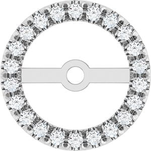 Sterling Silver 7 mm ID 1/6 CTW Natural Diamond French-Set Earring Jackets