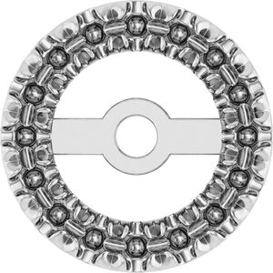 18K X1 White Gold 1 mm Round 4.6 mm ID French-Set Earring Jacket Mounting – image 2