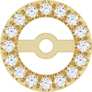 18K Yellow Gold 1 mm Round 4.6 mm ID French-Set Earring Jacket Mounting