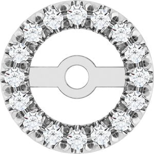 10K White Gold 1 mm Round 4.6 mm ID French-Set Earring Jacket Mounting