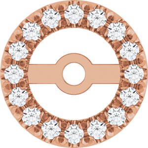 10K Rose Gold 1 mm Round 4.6 mm ID French-Set Earring Jacket Mounting