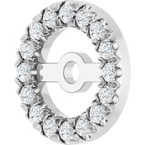 18K X1 White Gold 1 mm Round 4.6 mm ID French-Set Earring Jacket Mounting – image 3