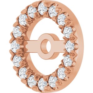 18K Rose Gold 1 mm Round 4.6 mm ID French-Set Earring Jacket Mounting – image 3