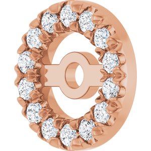 14K Rose Gold 3.6 mm ID 1/10 CTW Natural Diamond French-Set Earring Jackets – image 3