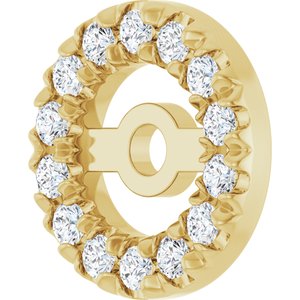 14K Yellow Gold 1 mm Round 3.6 mm ID French-Set Earring Jacket Mounting – image 3