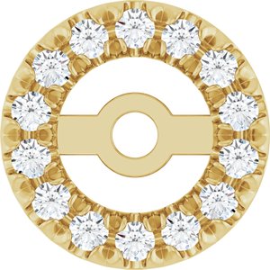 14K Yellow Gold 1 mm Round 3.6 mm ID French-Set Earring Jacket Mounting