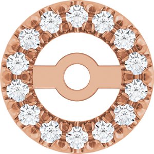 10K Rose Gold 1 mm Round 3.6 mm ID French-Set Earring Jacket Mounting
