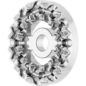 18K X1 White Gold 1 mm Round 3 mm ID French-Set Earring Jacket Mounting – image 4