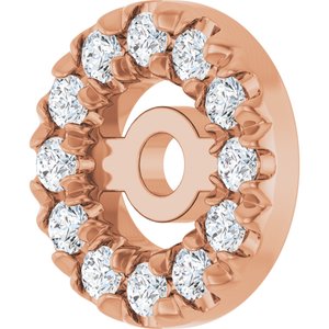 18K Rose Gold 1 mm Round 3 mm ID French-Set Earring Jacket Mounting – image 3
