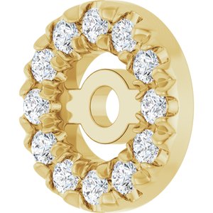 14K Yellow Gold 3 mm ID 1/10 CTW Natural Diamond French-Set Earring Jackets – image 2