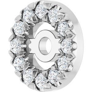 14K X1 White Gold 1 mm Round 3 mm ID French-Set Earring Jacket Mounting – image 3