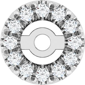 18K X1 White Gold 1 mm Round 3 mm ID French-Set Earring Jacket Mounting