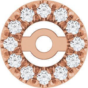 18K Rose Gold 1 mm Round 3 mm ID French-Set Earring Jacket Mounting