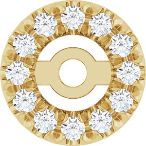 14K Yellow Gold 1 mm Round 3 mm ID French-Set Earring Jacket Mounting