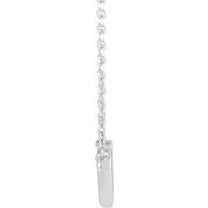 14K White Gold .05 CTW Natural Diamond Petite Double Interlocking Heart 16-18" Necklace