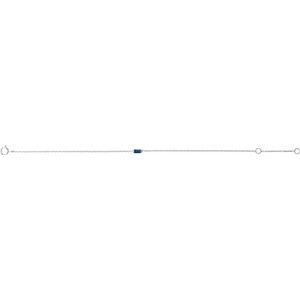 14K White Gold Lab-Grown Blue Sapphire 6 1/2-7 1/2" Bracelet – image 2