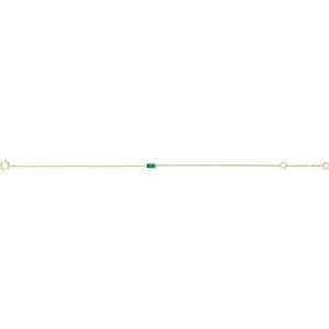 14K Yellow Gold Lab-Grown Emerald 6 1/2-7 1/2" Bracelet – image 2