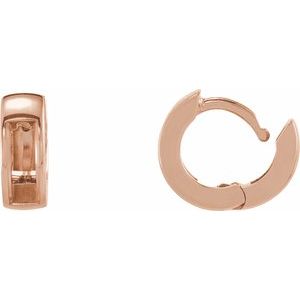 14K Rose Gold 2.5 mm Round Channel-Set Hinged 14 mm Hoop Earring Mounting – image 3