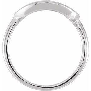 14K White Gold 1/10 CTW Natural Diamond Initial E Signet Ring