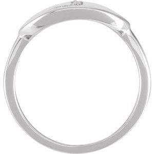 14K White Gold .05 CTW Natural Diamond Initial J Signet Ring