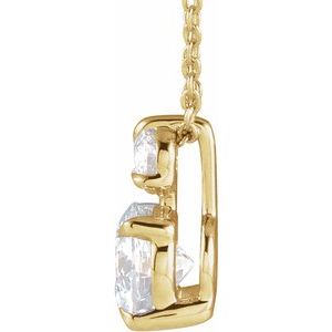 14K Yellow Gold 1 CTW Lab-Grown Diamond Claw-Prong 16-18" Necklace